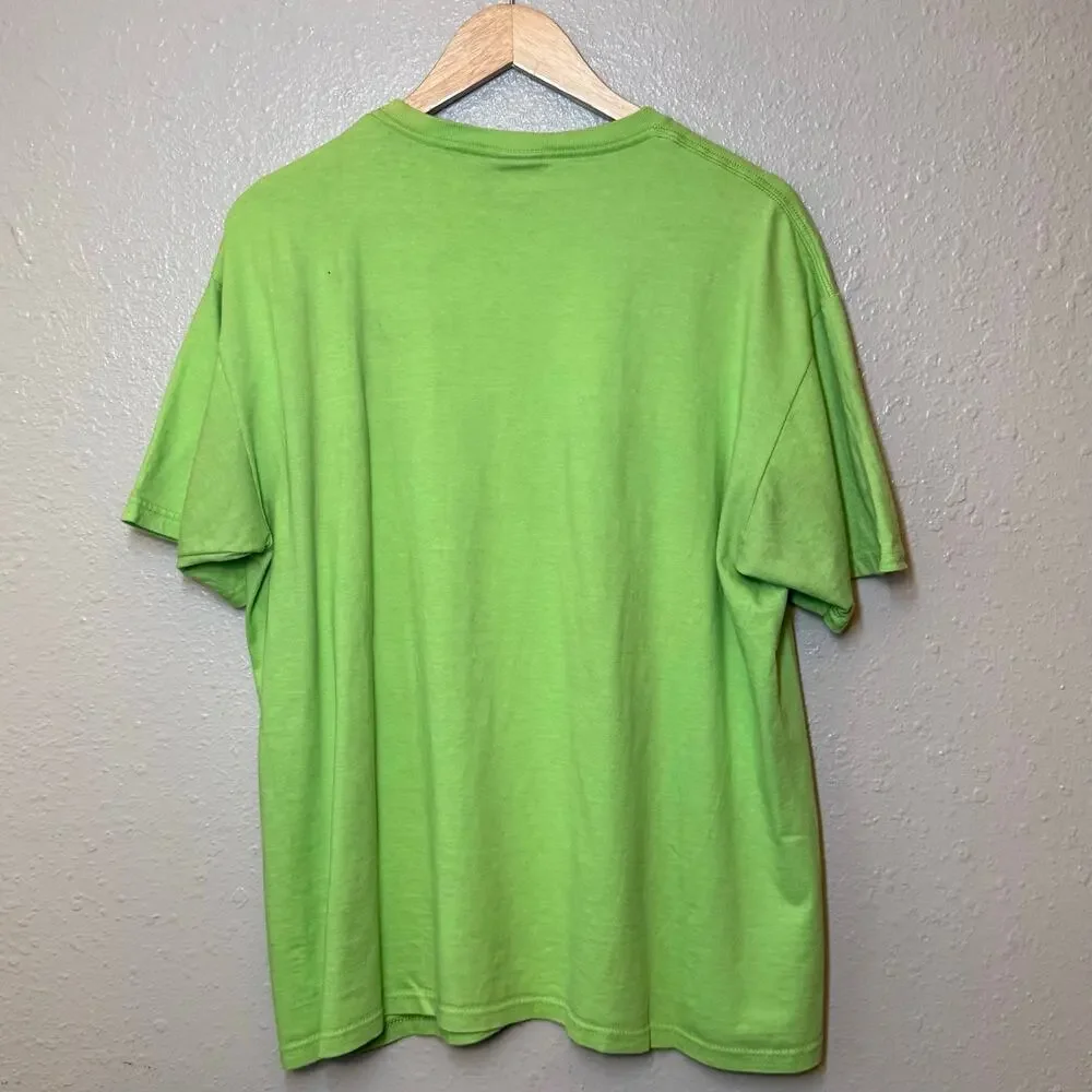 VTG Stussy Shirt Global Roots VTG Skull Crossbones Lime Green Men’s Size Large